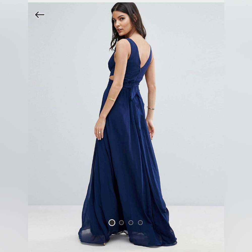 ASOS Side Cut-Out Maxi Gown Dress in Navy US 8 - Picture 1 of 6